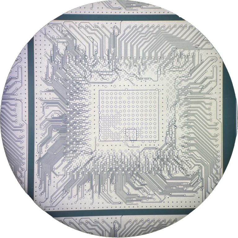 IC substrate package structure showing the fine build-up layers under the die area