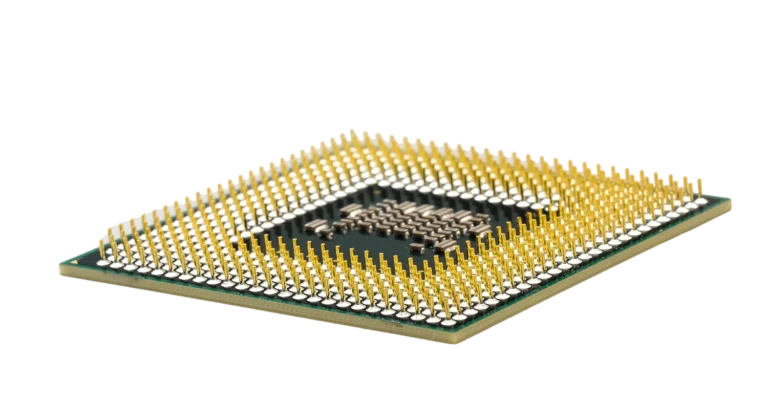 Cross-section of an IC substrate package structure sitting above the board-level interconnect
